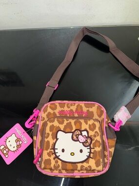 Hello Kitty Brown Leopard Print Crossbody Bag